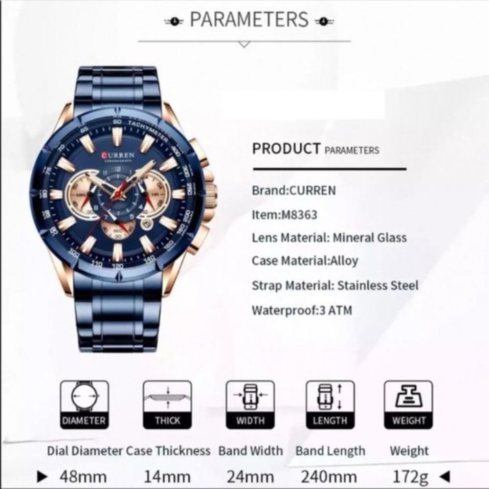 Men’s Quartz Stainless Steel Watch - Picture 6 of 8